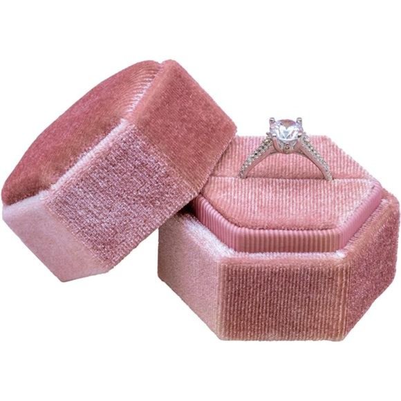 Velvet Ring Box | Ring Holder | Jewelry |Proposal |Wedding |Ceremony |Engagement - Picture 3 of 7